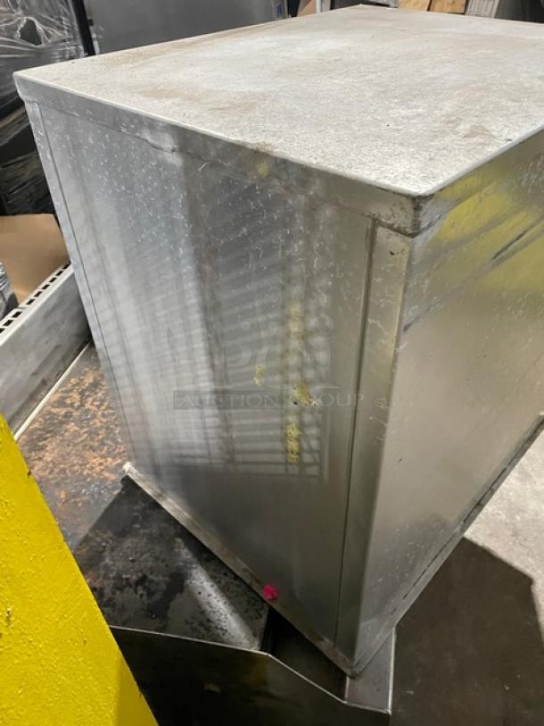 Lockwood CA27RR12 aluminum half-height reach-in retarder cabinet with pan slides, showing wear.