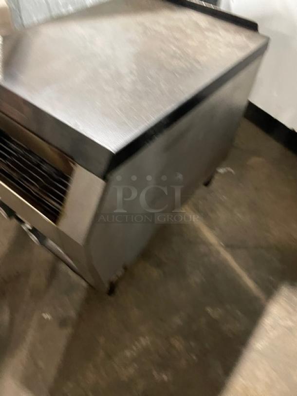 Hatco Toast-Qwik Series TQ-20BA stainless steel conveyor toaster, electric, on legs, used condition, 208V, 1 Phase.