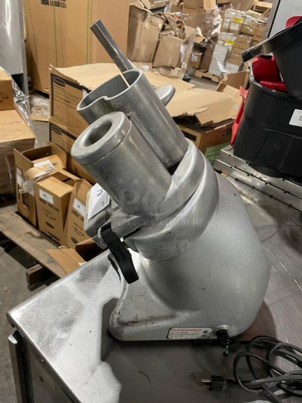 Transamerica TBR-580 food processor, electric countertop model on legs, 115V, serial 0900376, used condition.