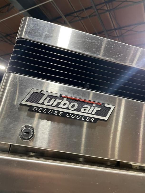Turbo Air Deluxe Cooler Series, Model TSR-23D, stainless steel, single door refrigerator, shown with logo and solid construction.