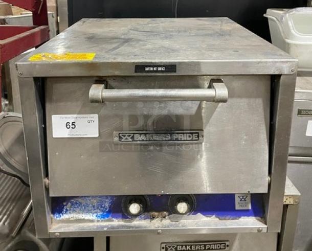 Bakers Pride P18 electric pizza oven, stainless steel, single chamber, double deck, model P18, SN 164, 120V.