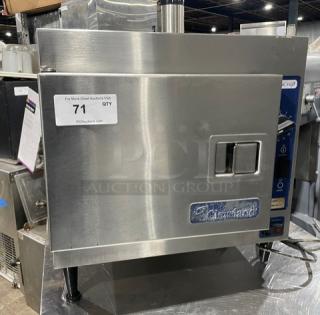 Cleveland Range 21CET8 Electric Convection Steamer, stainless steel, 3-phase, with built-in pan rack, on legs, model 21CET8.