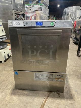 Hobart LXEH stainless steel commercial dishwasher, Energy Star certified, new body style, undercounter, 120/208-240V, 1 Phase.