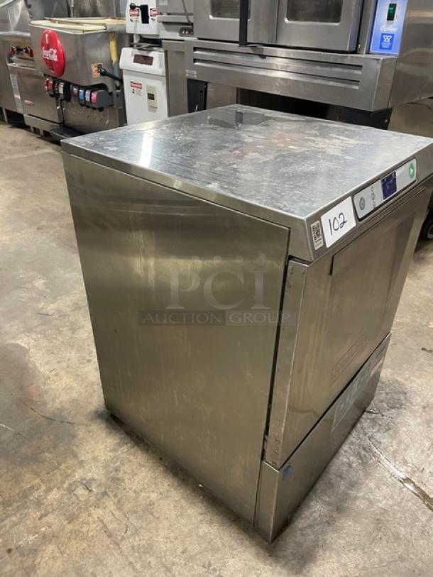Hobart LXEH stainless steel undercounter dishwasher, new body style, Energy Star certified, high temp, 120/208-240V, 1 phase.