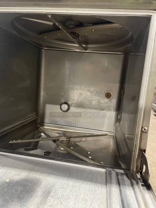 Hobart LXEH commercial dishwasher, stainless steel interior, high temperature, Energy Star certified, undercounter model.