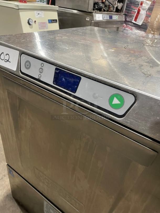 Hobart LXEH undercounter dishwasher, stainless steel, Energy Star certified, model LXEH, excellent condition, visible controls.