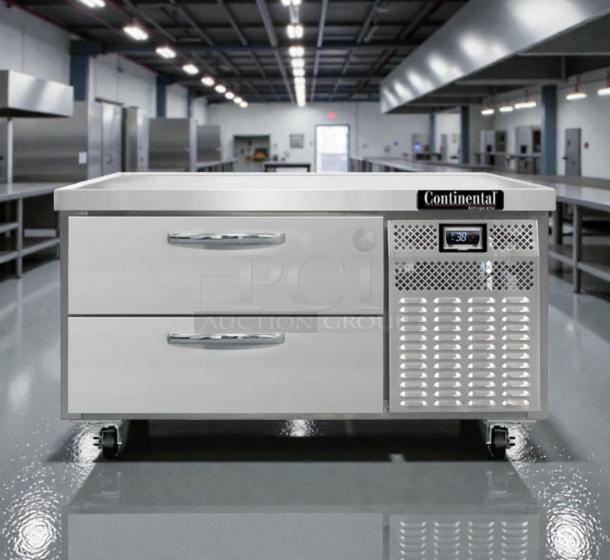 Continental undercounter refrigerated drawer base, stainless steel, 115V, excellent condition, tested and working.