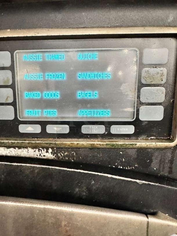 TurboChef SOTA NGO oven control panel displaying menu options like quiche and sandwiches, in outstanding condition.