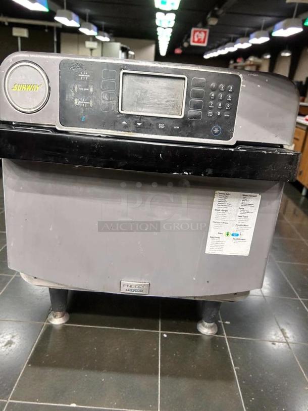 TurboChef Encore Rapid Cook Oven, 208/240V, exceptional condition, fully tested. Visible control panel and model label.