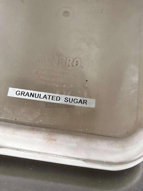 Cambro Ingredient Bin with slanted lid, labeled "Granulated Sugar," superb condition, fully tested, QTY 3.