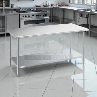 GSW USA WT-E3072 stainless steel work table, 30"x72", with galvanized undershelf, outstanding condition, fully tested.