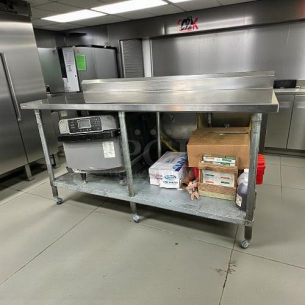 GSW USA WT-E3072 stainless steel work table, 30" x 72", with galvanized undershelf, outstanding condition, fully tested.