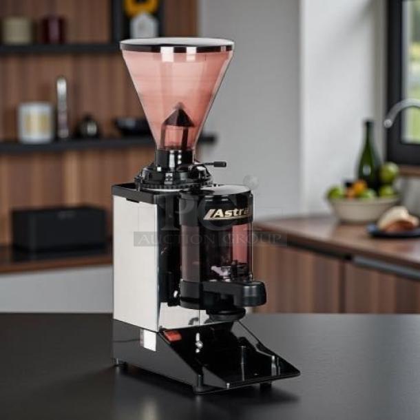 Astra AGS 003 semi-automatic coffee bean grinder, 2 lb capacity, exceptional condition, fully tested and working.