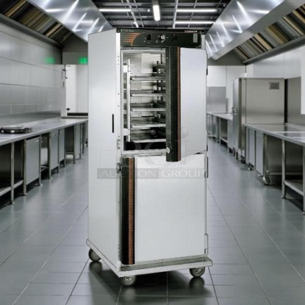 Exceptional condition Cres Cor H-138-1834C insulated holding cabinet, solid Dutch doors, fully tested, 120V.