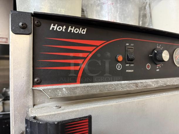 Cres Cor H-138-1834C insulated holding cabinet, solid Dutch doors, 120V, controls with "Hot Hold" label, excellent condition.