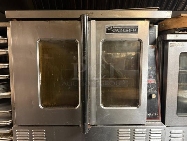 Garland MCO-GD-20 Master Series double-deck gas convection oven, stainless steel, visible controls, premium condition.