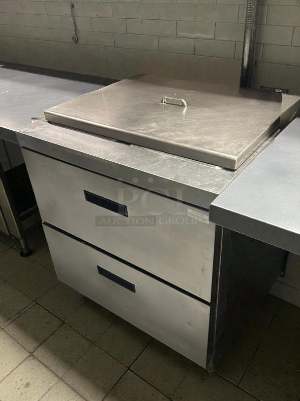 Delfield STD4427NP-8 27" 2-drawer refrigerated sandwich prep table, excellent condition, tested & working.