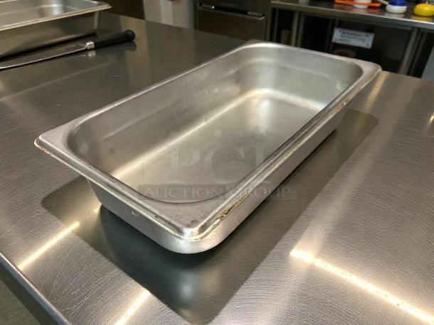 Carlisle 607132 DuraPan™ stainless steel hotel pan, 1/3 size, 2.5" deep, superior condition, anti-jam design.