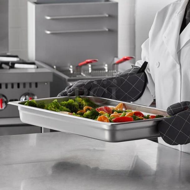 Carlisle 607002 DuraPan full-size stainless steel steam table pan, 2.5" deep, refined condition, fully tested.