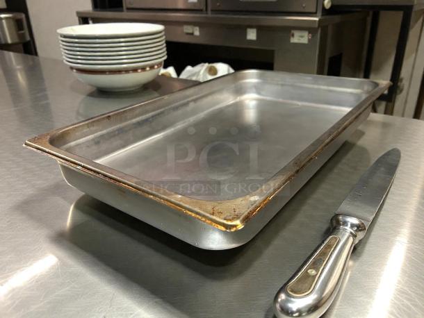Carlisle 607002 DuraPan full-size stainless steel steam table pan, 2.5" deep, refined condition, fully tested.