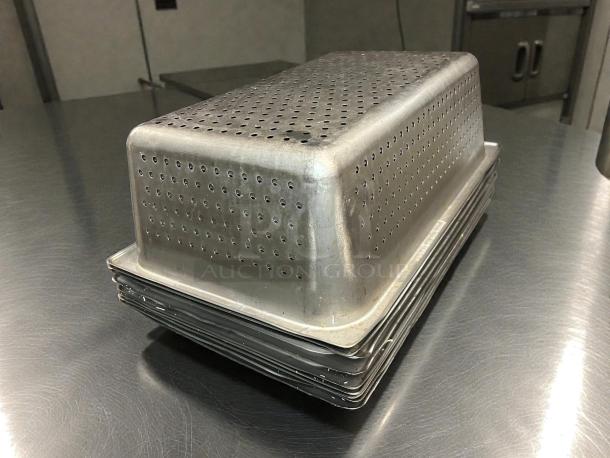 Choice perforated stainless steel steam table pan, 6" deep, in outstanding condition, fully tested.