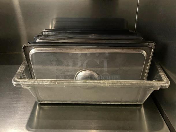 Choice full-size stainless steel slotted steam table pan covers; in refined condition, fully inspected and ready to use.
