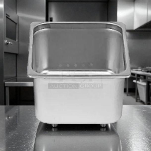 Thunder Group STPA3126 stainless steel anti-jam steam table pan, 1/2 size, 6" deep, pristine condition.