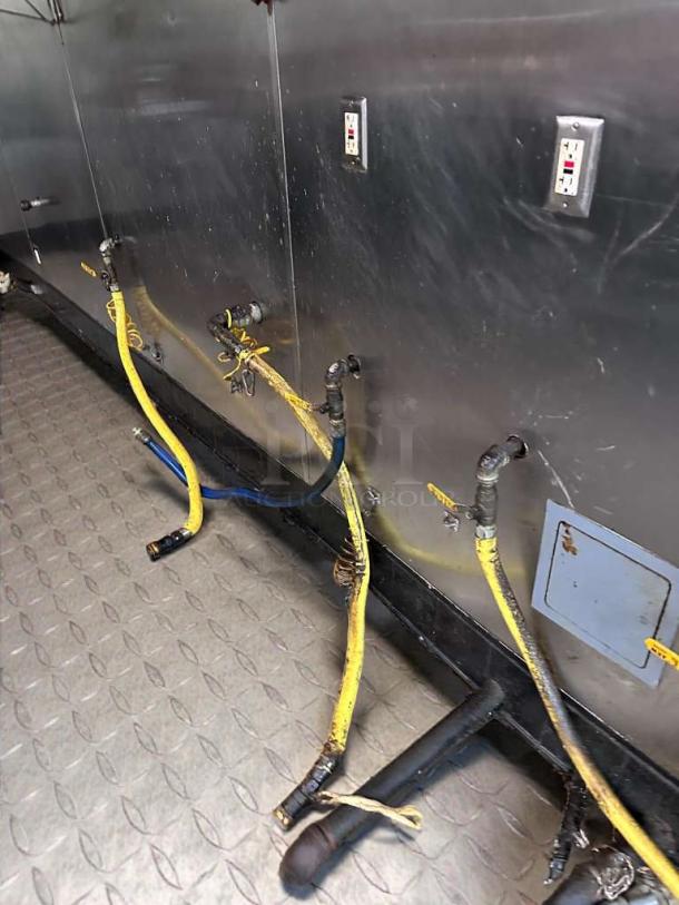 Lot of 7 commercial gas hoses with quick disconnects, pristine condition, fully inspected, assorted makes, visible labels.