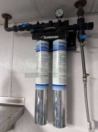Scotsman SSM Plus AquaArmor commercial water filtration system, dual filters, pressure gauge, excellent condition, tested working.
