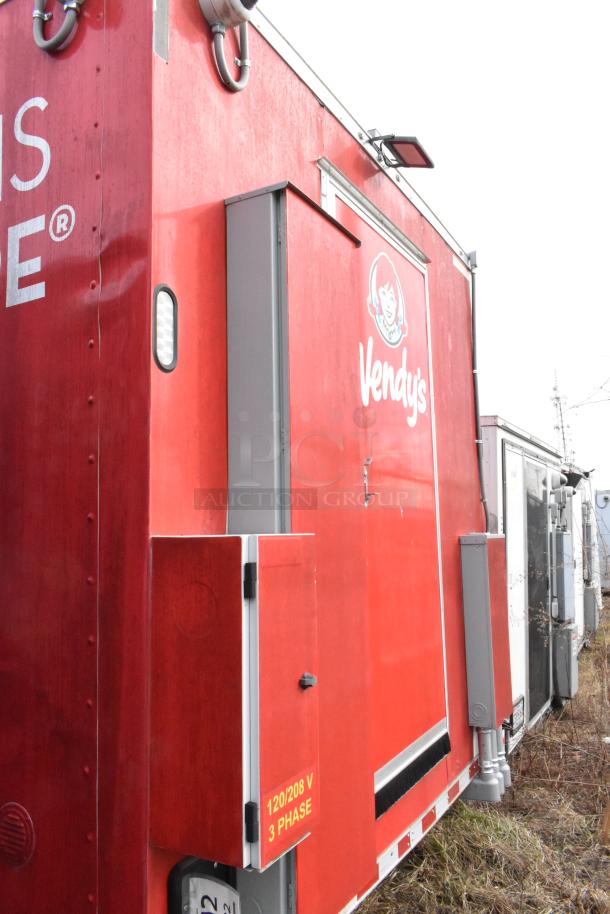 28' Wendy's mobile kitchen trailer, red exterior, equipped with commercial-grade appliances, clear title, fully functional.