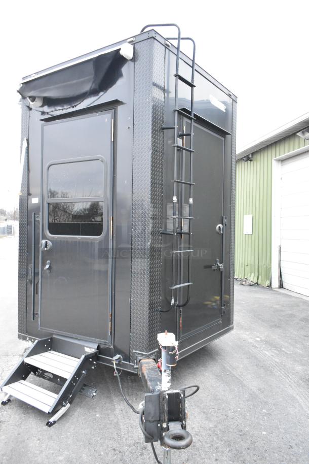 SDG 20' unbranded food trailer, new in 2020, with hand and mop sinks. Clear title, ready for kitchen equipment.
