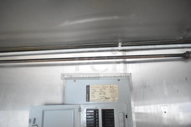 Electrical panel inside a Stuff4less 24' unbranded shell food trailer. Ready for kitchen outfitting. New in 2019.