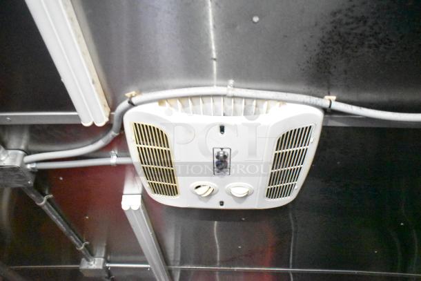 Ceiling ventilation unit inside a Rock Solid Cargo 28' fast food trailer. Features adjustable knobs and vents.