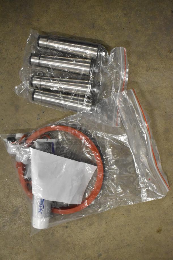 New Galaxy 177GSM1 metal beverage machine, 3-gallon, pourover, 120V, parts in bags. Scratch & dent condition, 1 phase.