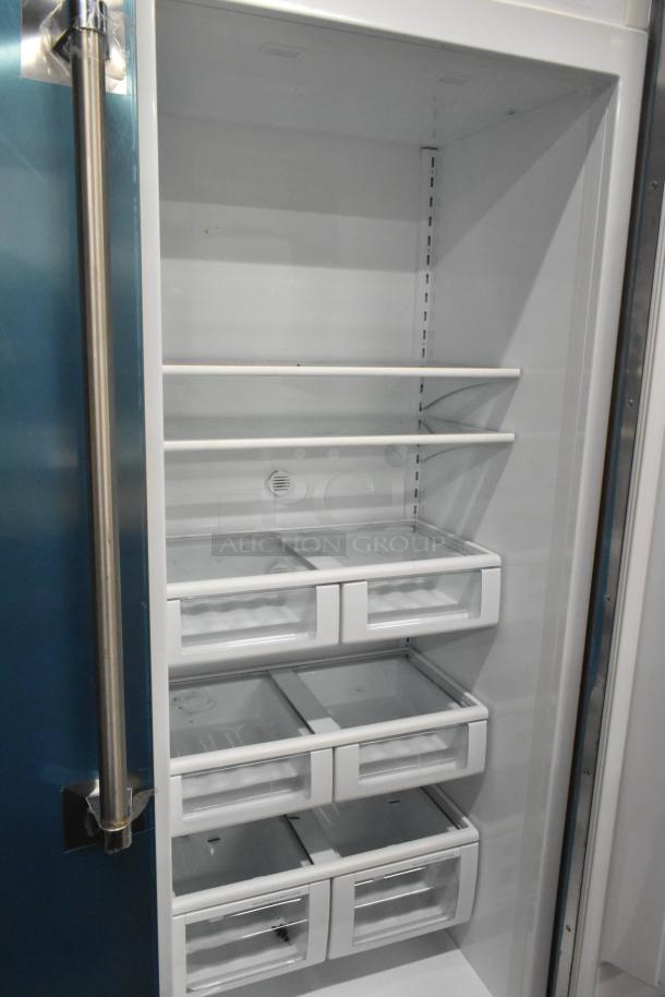 BRAND NEW Viking Stainless Steel 2 Door Cooler Freezer, 115V, 1 Phase, scratch and dent condition, interior shelves.