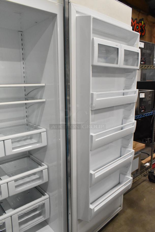 Brand new Viking stainless steel 2-door reach-in cooler and freezer. 115 volts, 1 phase. Scratch and dent condition.
