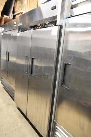 2022 True TG2R-2S-HC stainless steel commercial 2-door reach-in cooler on casters, 115V, 1 phase, in good condition.