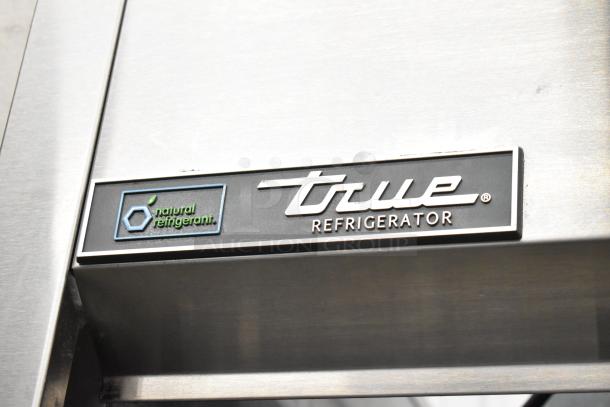 2022 True TG2R-2S-HC stainless steel cooler label, indicating use of natural refrigerant.