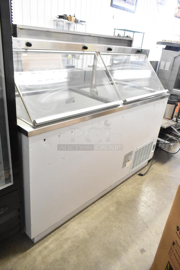 2023 Avantco DPC-66-HC ice cream dipping cabinet, metal, glass lids, 115 volts, visible wear, model label on side.
