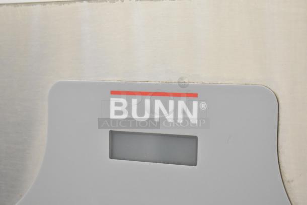 Bunn IMIX-5 commercial cappuccino machine label, stainless steel finish, featuring digital display; 120/208-240V, 1 phase.