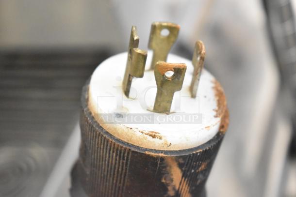 Bunn IMIX-5 Stainless Steel Cappuccino Machine plug, slightly rusted, indicating used condition, 120/208-240V, 1 Phase.