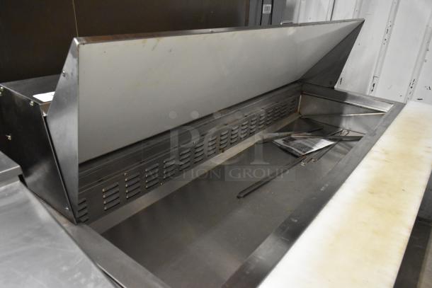 Avantco 178SSPT71MHC stainless steel prep table with Bain Marie top, on casters. 115V, 1 Phase. Commercial use.