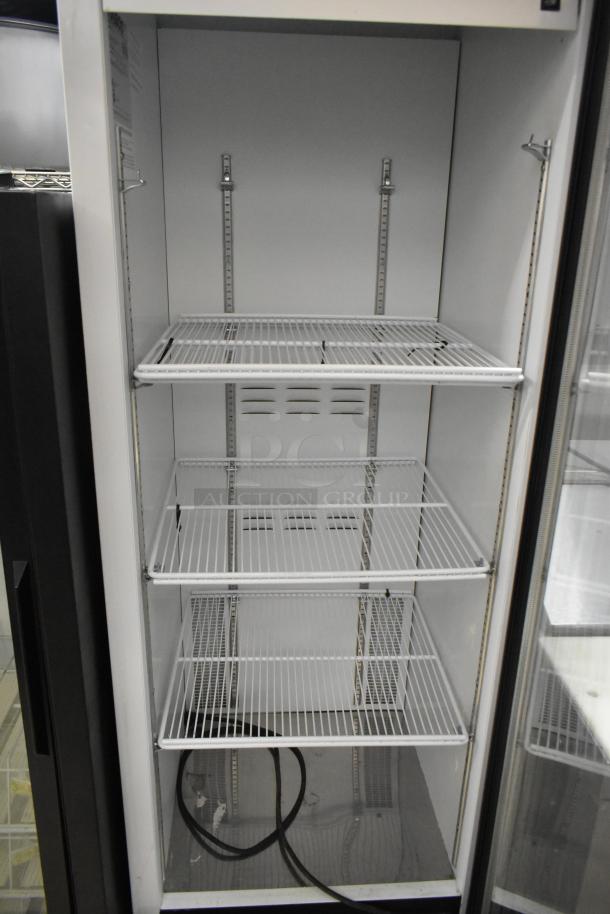 2019 Habco SE18 single door reach-in cooler, metal, poly-coated racks, 115V, 1 phase, excellent condition.