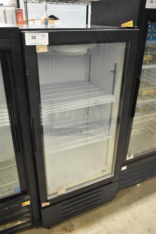 Hisense FL-35WC1H metal commercial single door cooler with poly coated racks, 115V, 1 phase, excellent condition.