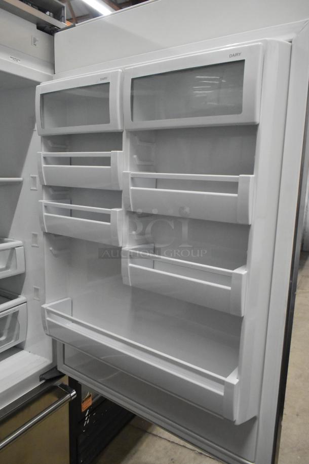 Viking stainless steel commercial reach-in cooler with freezer drawer. Features internal door shelves. 115V, 1 Phase.
