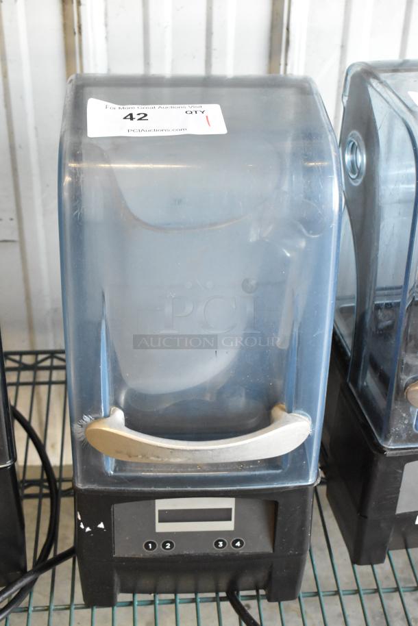 2021 Vita-Mix VM0145 Commercial Blender with sound enclosure and pitcher, 120V, good condition. Auction tag reads "42".