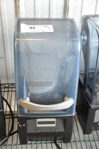 2021 Vita-Mix VM0145 Commercial Blender with sound enclosure and pitcher, 120V, good condition. Auction tag reads "42".