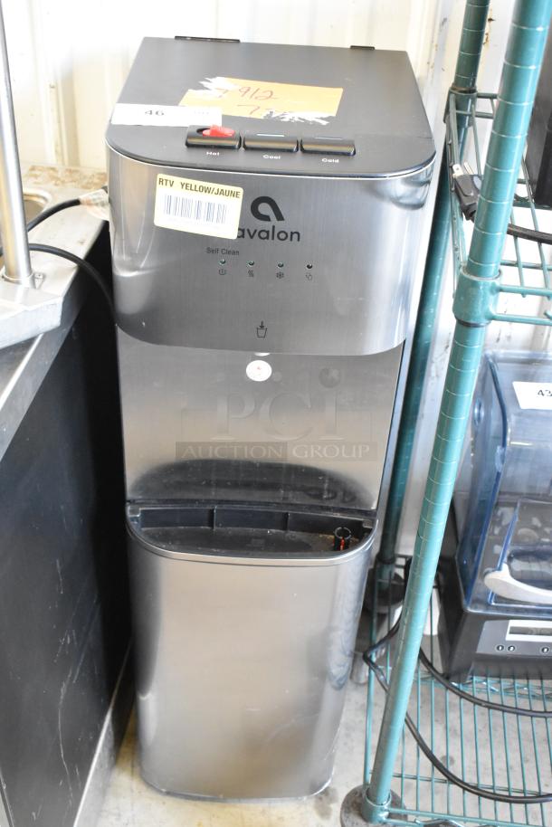 Avalon A23 floor water dispenser, stainless steel finish, features hot, cold, and cool options, 115 volts, self-cleaning.