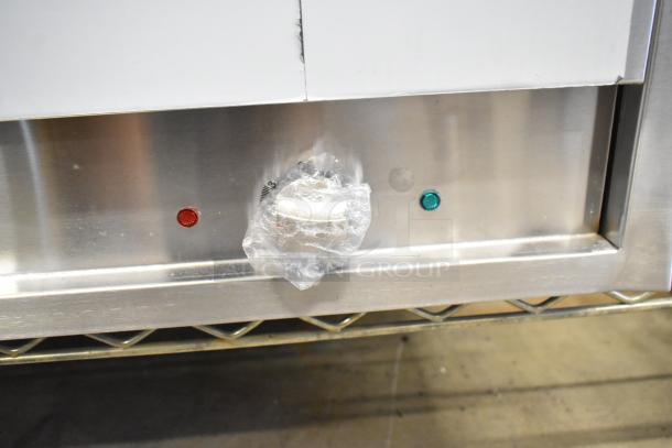 BRAND NEW ServIt 423EST2WSPB stainless steel steam table, scratch and dent, 120V, with indicator lights and controls.