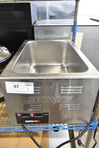 Brand new ServIt 423FW150 stainless steel electric countertop food warmer, 12"x20", digital controls, 120V, 1 Phase.